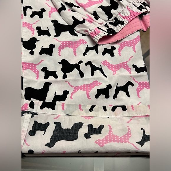 VS PINK ~ White w/ Black & Pink Dogs Pajama Pants - Picture 6 of 10